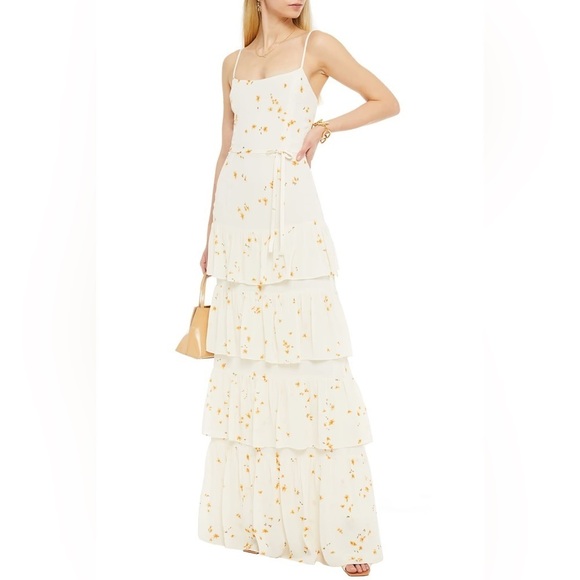 Reformation Foxglove floral printed tiered maxi Dress Opium - Picture 3 of 5